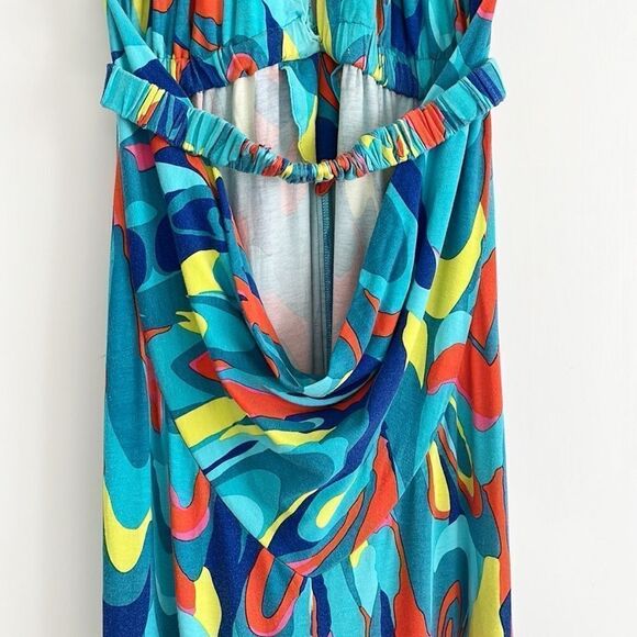 Trina Turk Colorful Halter Midi Dress - Picture 8 of 10